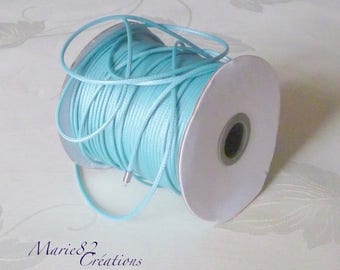 Cordon de Fart Ciré 2 mm - Turquoise Givré