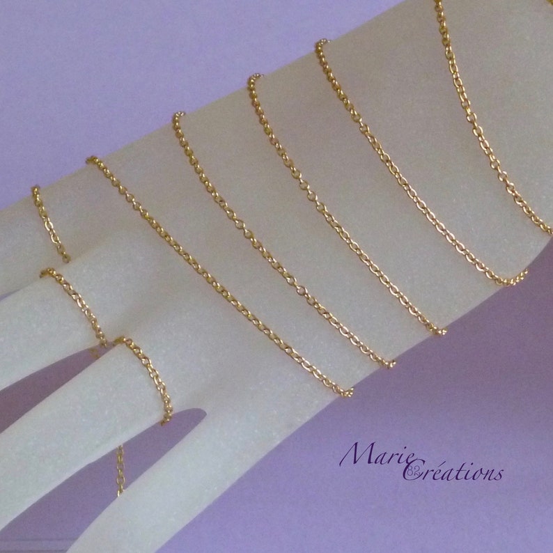 18K Gold Plated Chain / Fine Oval 1.50 mm Stainless Steel Base image 2