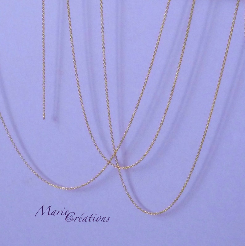 18K Gold Plated Chain / Fine Oval 1.50 mm Stainless Steel Base image 3