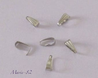 50 Petites Bélières  9 X 4 mm - Acier inoxydable