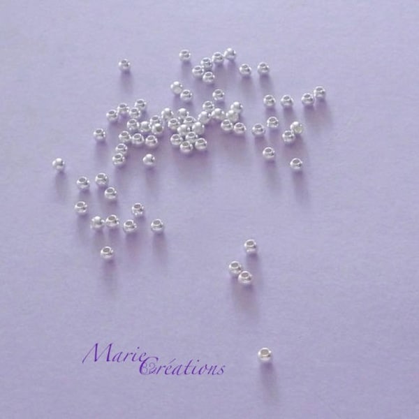 Perles 2,5 mm / Rondes & Lisses  - Argent Massif