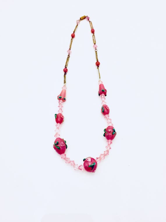 Edwardian Glass Bead Necklace.