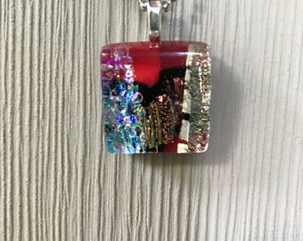 Dichroic fused glass pendant