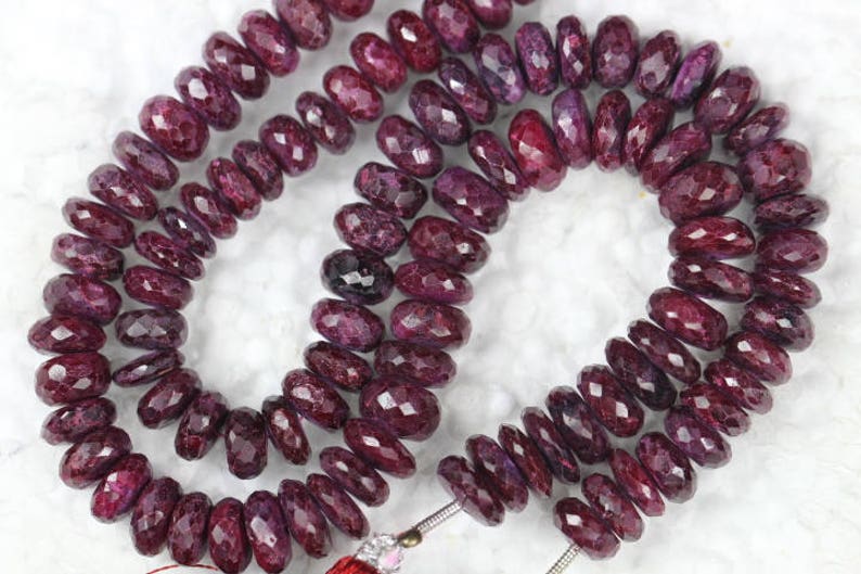 8 inch long strand Ruby Faceted Rondelles Beads 5 x 7 mm approx Low price 3 x 6 M 183