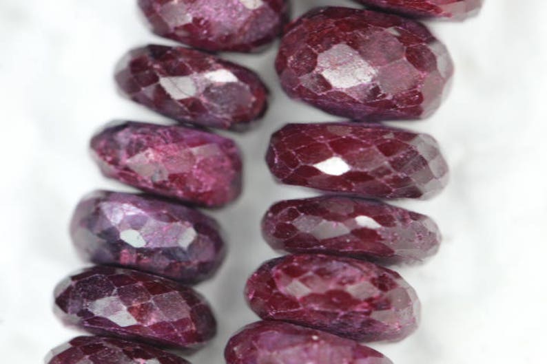 8 inch long strand Ruby Faceted Rondelles Beads 5 x 7 mm approx Low price 3 x 6 M 183