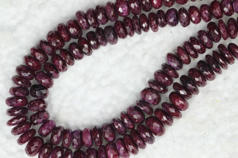 8 inch long strand Ruby Faceted Rondelles Beads 5 x 7 mm approx Low price 3 x 6 M 183