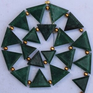 Natural, 19 Piece faceted fancy Green Aventurine triangle gemstone beads 9x10--13x15 mm App.. wholesale, awesome quality, low price
