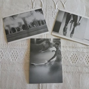 Lot von 3 schicke und romantische schäbige Postkarten für Scrapbooking / klassische Tanz Postkarte / schwarz und weiß Postkarte