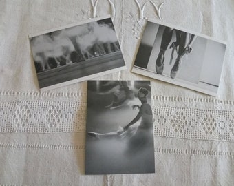 Lot of 3 chic and romantic shabby postcards for scrapbooking / classic dance postcard / black and white postcard