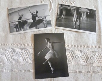 Lot of 3 chic and romantic shabby postcards for scrapbooking / classic dance postcard / black and white postcard