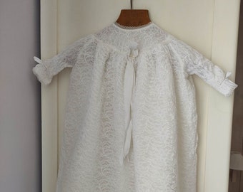 Robe de baptême ancienne / linge ancien français / robe de cérémonie bébé ancienne en dentelle