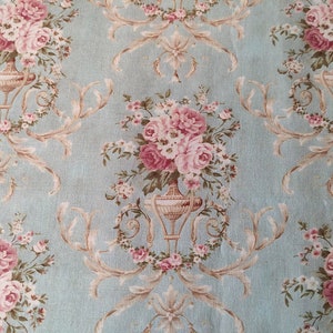 Shabby chic fabric width 56 X height 45 cm / romantic old roses fabric / boudoir spirit fabric / vintage spirit fabric