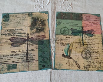 Lot de 2 grands autocollants esprit rétro années 1900 / étiquettes esprit vintage / autocollants rétro / autocollants papiers anciens