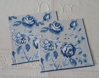 2 serviettes en papier 33 X 33 cm motif bouquet romantique / papier pour serviettage / serviettes papier pour collage