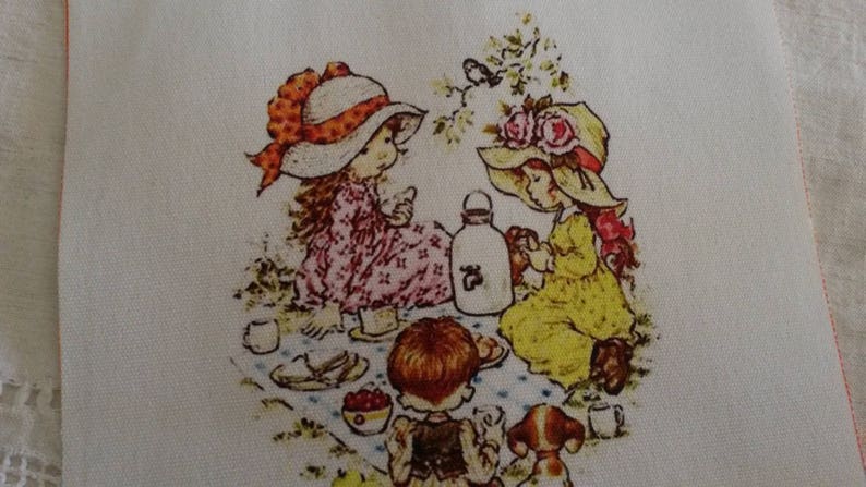 15 x 15 cm fabric vignette / sewing or pasting / children taste illustration image 2
