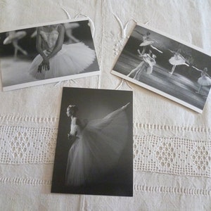 Lot von 3 schicke und romantische schäbige Postkarten für Scrapbooking / klassische Tanz Postkarte / schwarz und weiß Postkarte