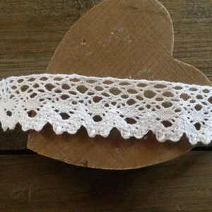 Dentelle 25 mm en coton blanc / vendue au mètre