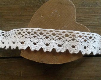 Dentelle 25 mm en coton blanc / vendue au mètre