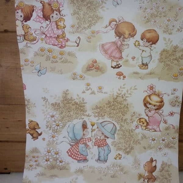 Vintage wallpaper / 1970s wallpaper / vintage children's wallpaper