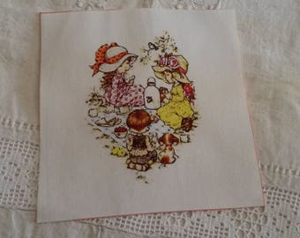 15 x 15 cm viñeta de tela / costura o pegado / niños muestran la ilustración
