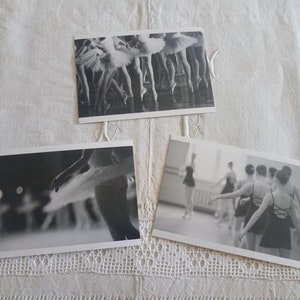 Lot von 3 schicke und romantische schäbige Postkarten für Scrapbooking / klassische Tanz Postkarte / schwarz und weiß Postkarte
