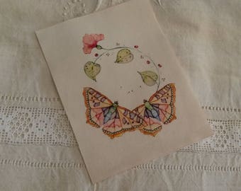 Floral fabric sticker / printed flowers and butterflies / printing on fabric