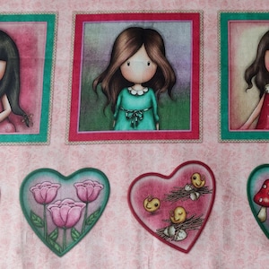 Stofcoupon 53,5 (breedte) X 31,5 cm (hoogte) / kinderstof / kinderverhaal meisjesstof / patchwork stof