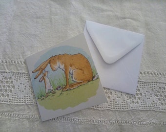 Carte postale illustrée / thème animalier naïf / carte postale conte pour enfants / embellissement / carte correspondance avec enveloppe