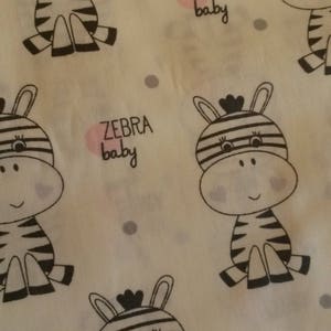 Coupon de tissu 50 X 50 cm / tissu pour enfants / motifs bébés zèbres image 2