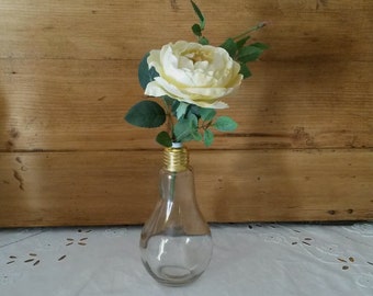 Vase en forme d'ampoule électrique / à customiser avec des fleurs ou des plantes / soliflore original