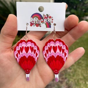 Love is in the Air Heart Air Balloons Valentine Earrings Lovw Gift Jewelry