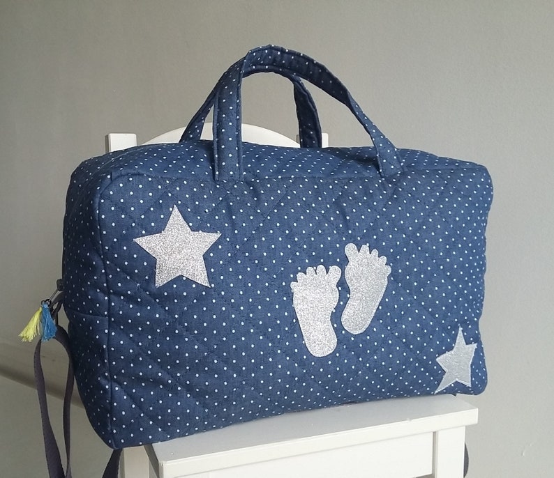blue jean diaper bag