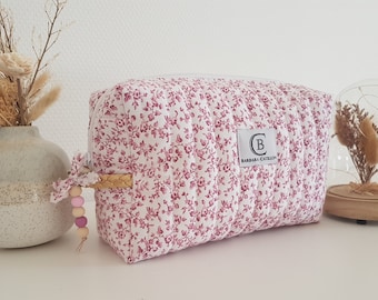 Trousse de toilette femme ou enfant, liberty matelassé. Cadeau de naissance, anniversaire, fête des mères, Noêl.