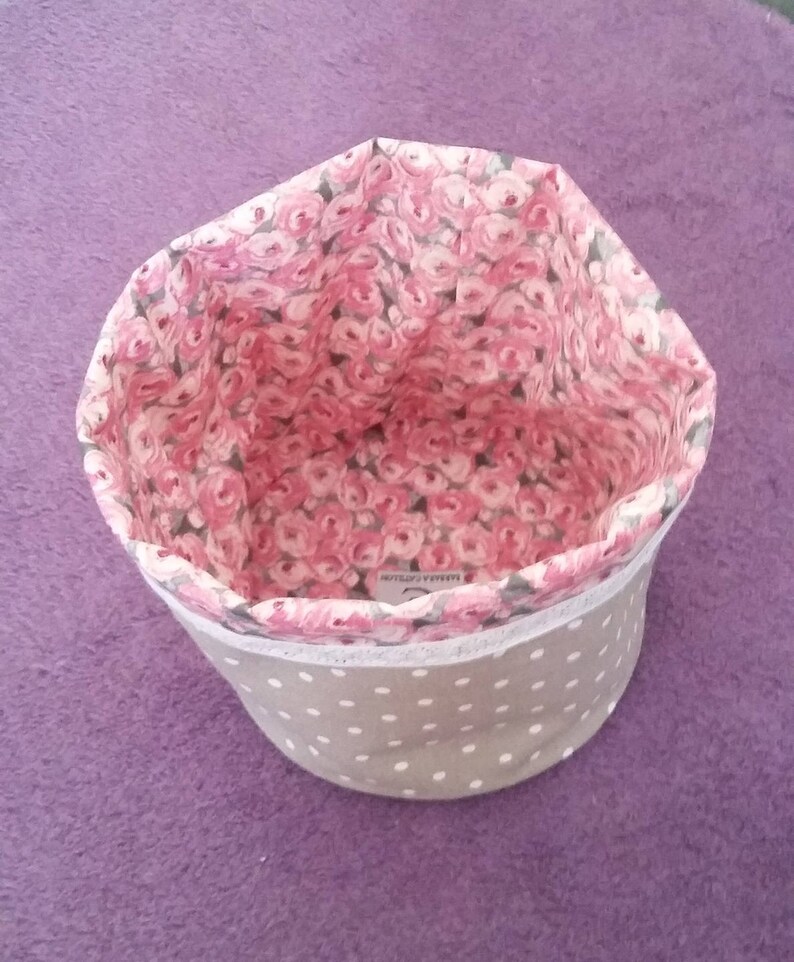 Big Storage Basket for Baby Girl's Room. Taupe With White Etsy