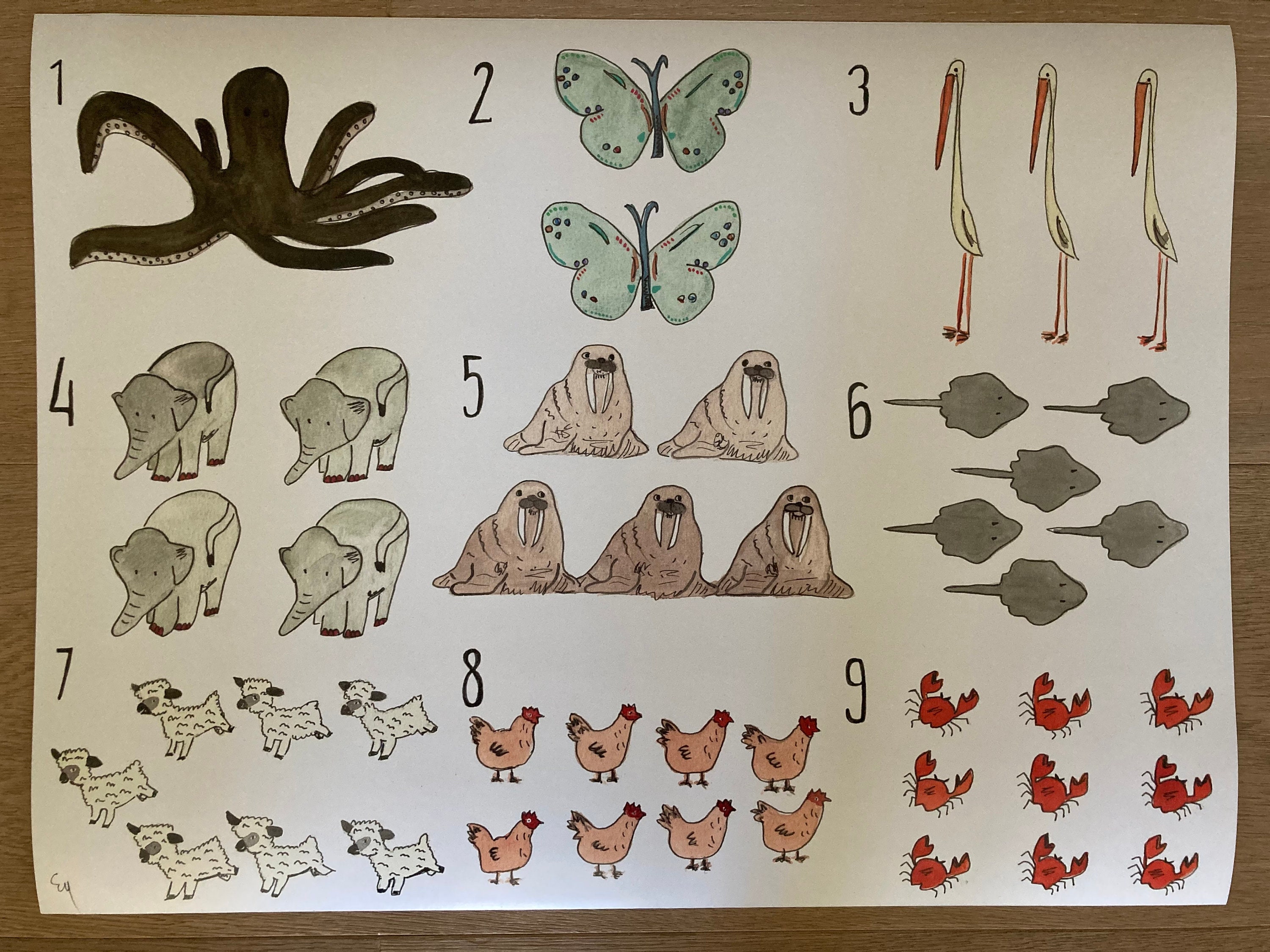 Poster Chiffres 48 X 36 cm