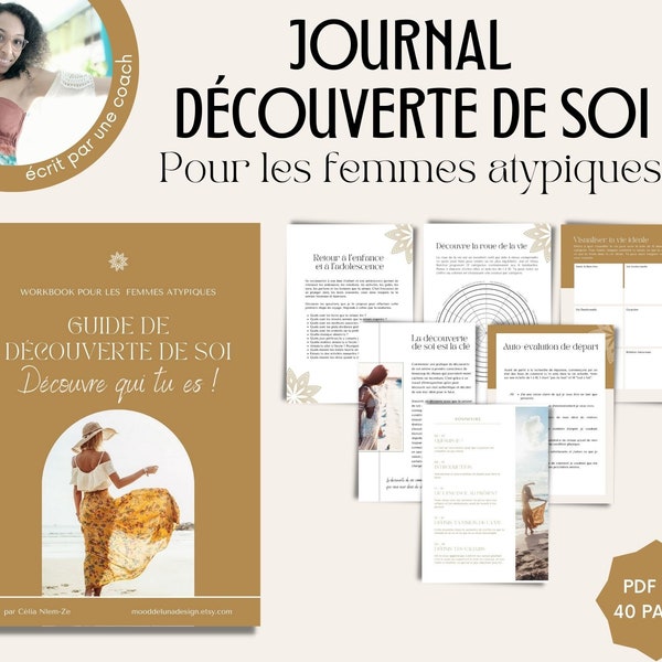 Journal Bien être Découverte de soi, Journal digital francais Santé mentale, Manifestation Ebook PDF Planificateur numérique imprimable