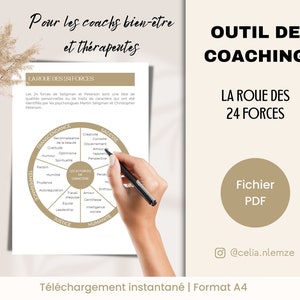 French Coaching Tool, Wheel of 24 Forces Exercise, French Coaching Worksheet, Mental Health Resource, PDF File