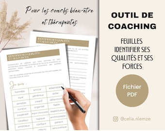 Outil de coaching français, Exercice Forces et Qualités, Feuille d'exercices pour coachs en francais, Ressource santé mentale, Fichier PDF