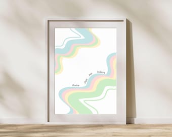 Heilung ist kein lineares Poster auf Französisch, Mentale Gesundheit, Wellness-Wandkunst, Therapie-Poster, Büro-Arbeitsdekoration, Psychologie