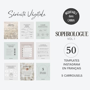 Kit de Sofrología 1 - Plantillas de Instagram de sofrología en francés. Plantillas de Canva para el desarrollo personal y el bienestar, feed de Instagram.