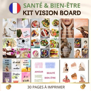 Tableau de visualisation en français carte affirmations positives à imprimer, Loi d'attraction Planner, Planificateur, Journal bien-être PDF