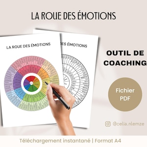 Outil de coaching français, La Roue des Émotions, Feuille d'exercices pour coachs en francais, Ressource santé mentale, Fichier PDF