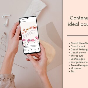 May include: A smartphone displaying a social media post with a watercolor illustration of pink flowers and butterflies. The text on the post reads "Il y a bien mal de temps des personnes toxiques pour voler en bonne sant&eacute;".