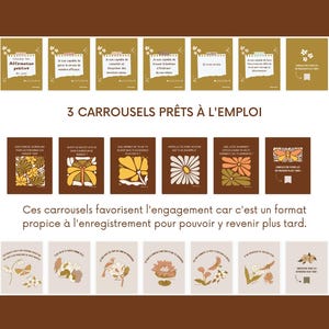 Boho Wellness - Mental Health Posts, French Instagram Templates, Canva Templates for Coaches, Wellness Infographics, Health, Self-Love image 4