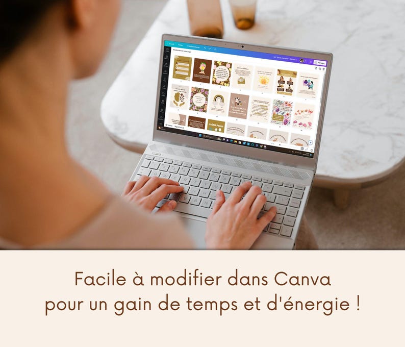 Boho Wellness - Mental Health Posts, French Instagram Templates, Canva Templates for Coaches, Wellness Infographics, Health, Self-Love image 6