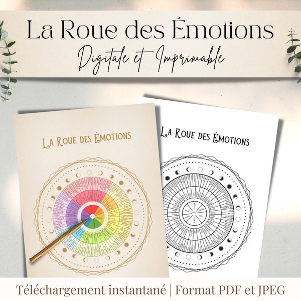 The Wheel of Emotions | Printable French health poster, mental health poster | Wellness Journal, Self Love, Emotional Health | PDF