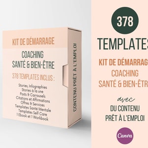 Template Instagram Coach, Template Instagram français, Template bien etre francais, Template Canva Instagram Pack Coaching, Infographie