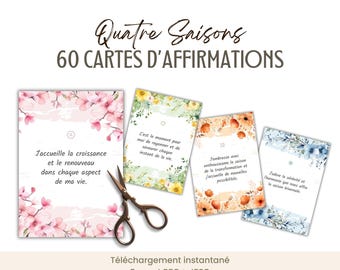 Positive affirmations card in French to print, Visualization board, Mental health Well-being Positive thinking Mantra PDF French