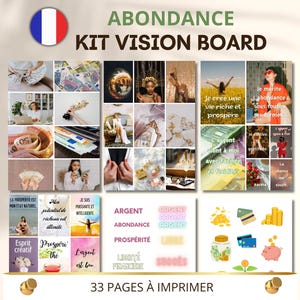 Tableau de visualisation en français carte affirmations positives à imprimer, Loi d'attraction Planner, Planificateur, Journal bien-être PDF