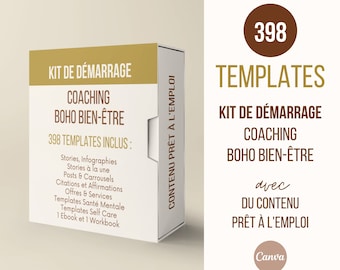 Template Instagram Coach, Template Instagram français, Template bien etre francais, Template Canva Instagram Pack Coaching, Infographie